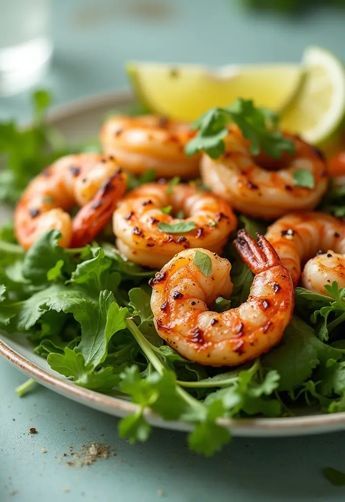 25+ Arugula Salad Recipes That Are Light and Peppery - 13. Arugula Salad with Grilled Shrimp
