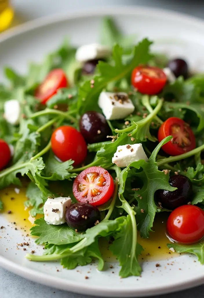 25+ Arugula Salad Recipes That Are Light and Peppery - 3. Mediterranean Arugula Salad
