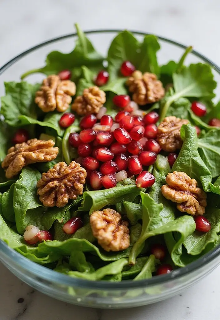 25+ Arugula Salad Recipes That Are Light and Peppery - 8. Fruity Arugula Salad with Pomegranate Seeds