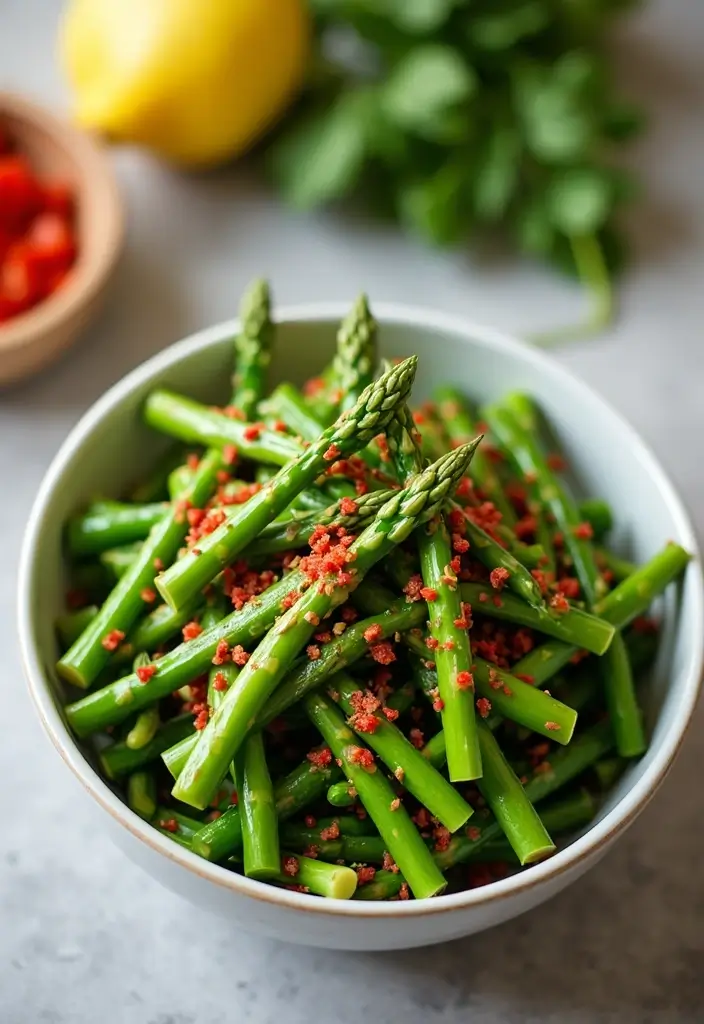 25+ Asparagus Salad Recipes Perfect for Spring - 10. Spicy Asparagus Salad