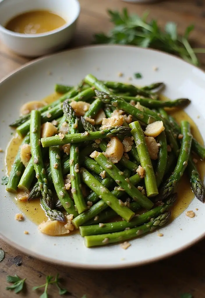 25+ Asparagus Salad Recipes Perfect for Spring - 17. Roasted Asparagus Salad with Garlic Dressing