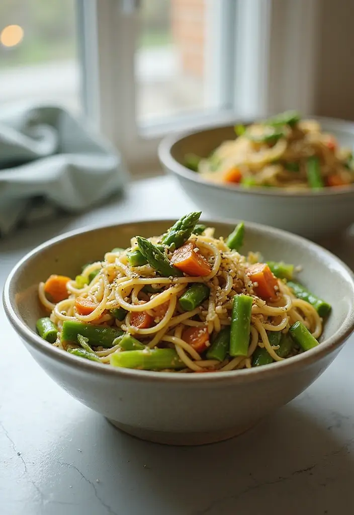 25+ Asparagus Salad Recipes Perfect for Spring - 24. Asparagus and Noodle Salad