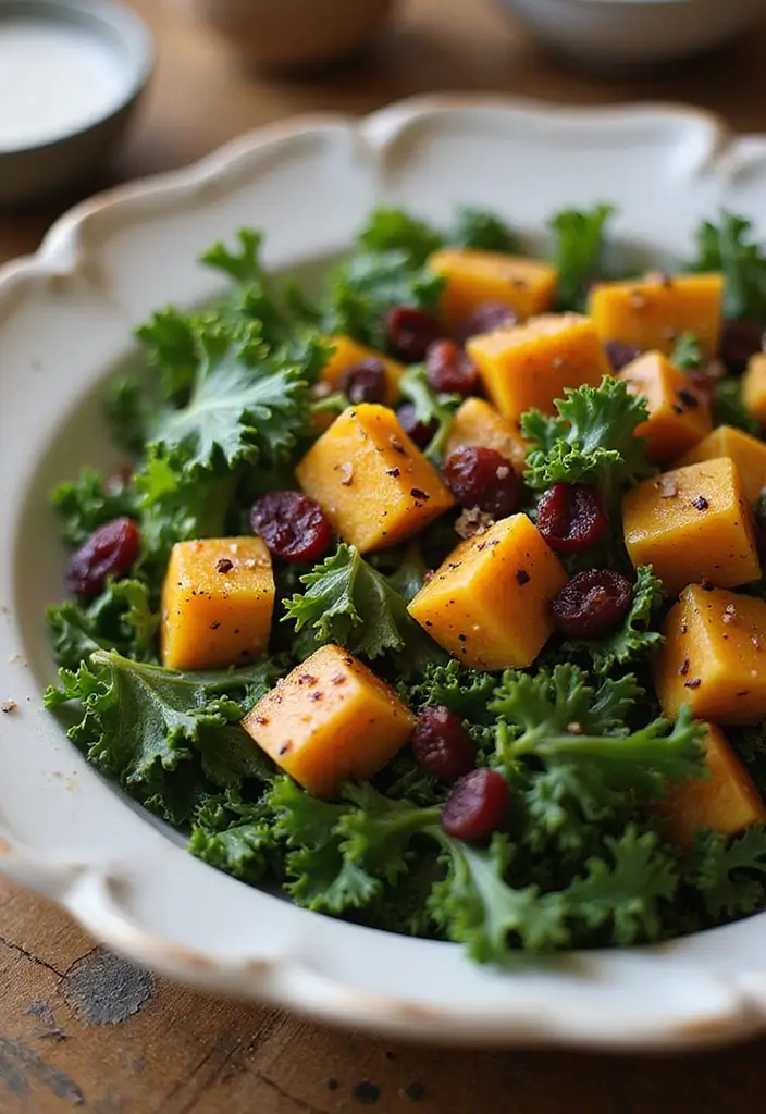 25+ Autumn Salad Recipes for Cozy Seasonal Flavors - 12. Butternut Squash and Kale Salad