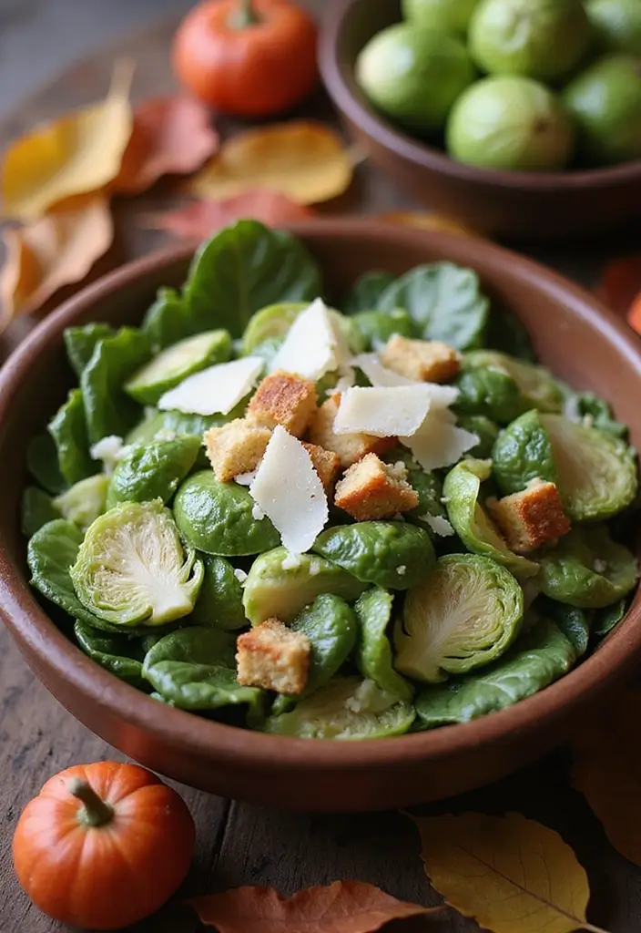 25+ Autumn Salad Recipes for Cozy Seasonal Flavors - 8. Brussels Sprout Caesar Salad