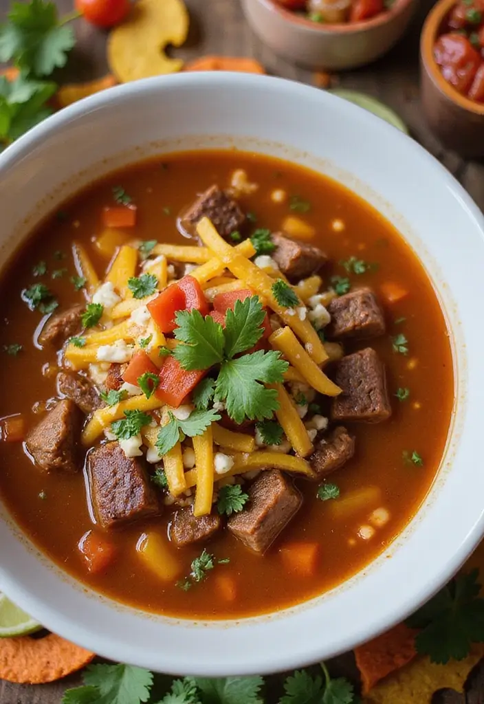 25+ Beef Bone Broth Soup Recipes for Deep Nutrition - 22. Beef Bone Broth Taco Soup