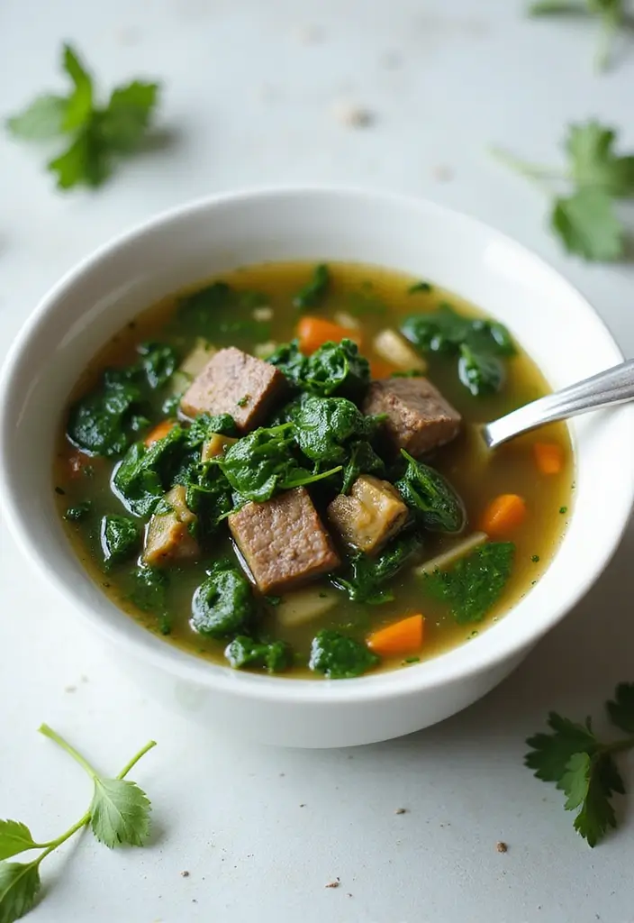 25+ Beef Broth Soup Recipes for Deep Savory Flavor 112 25+ Beef Broth Soup Recipes for Deep Savory Flavor - 18. Beef and Spinach Soup