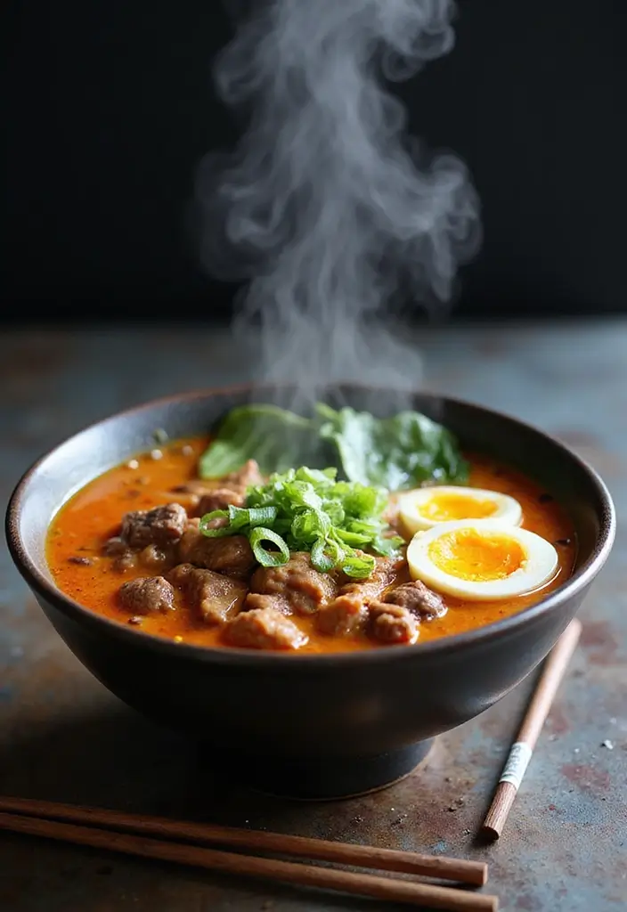 25+ Beef Broth Soup Recipes for Deep Savory Flavor 6 25+ Beef Broth Soup Recipes for Deep Savory Flavor - 2. Spicy Beef Ramen Soup