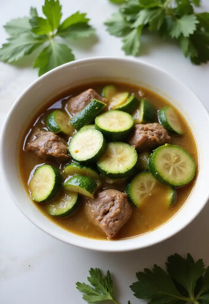 25+ Beef Broth Soup Recipes for Deep Savory Flavor 155 25+ Beef Broth Soup Recipes for Deep Savory Flavor - 25. Beef and Zucchini Soup