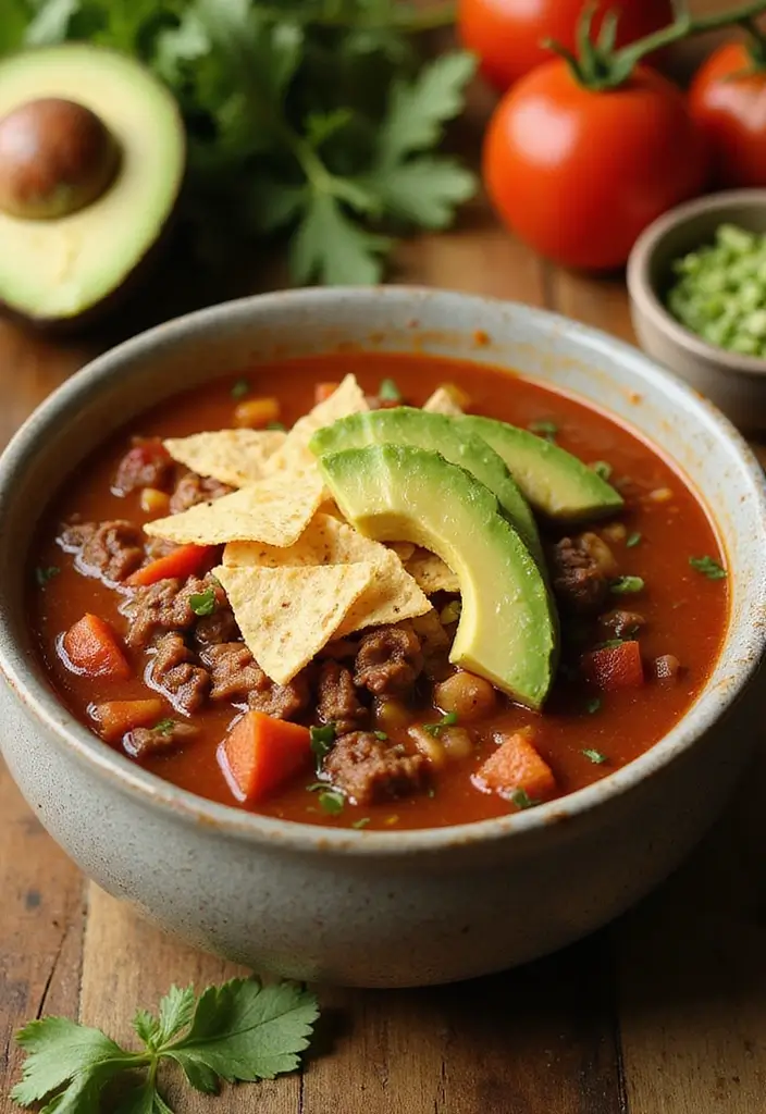 25+ Beef Soup Recipes That Are Rich and Satisfying - 11. Beef Tortilla Soup