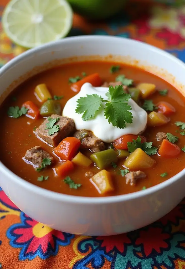 25+ Beef Soup Recipes That Are Rich and Satisfying - 16. Beef Fajita Soup