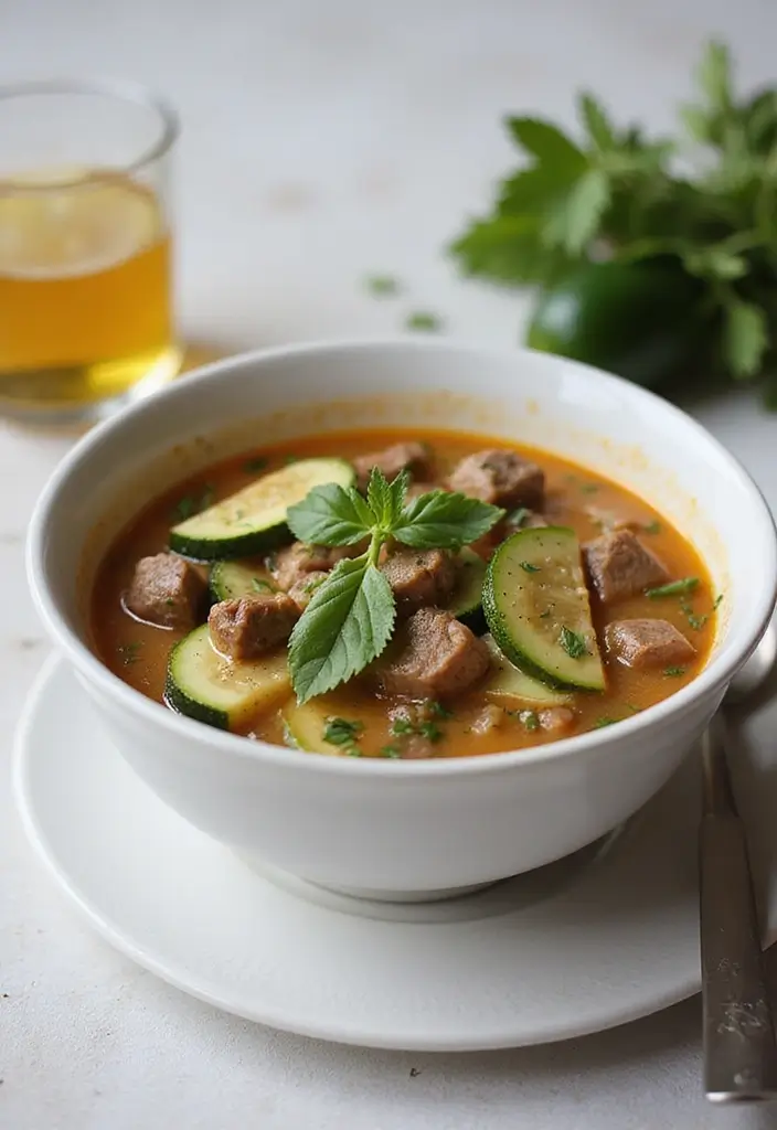25+ Beef Soup Recipes That Are Rich and Satisfying - 25. Beef and Zucchini Soup