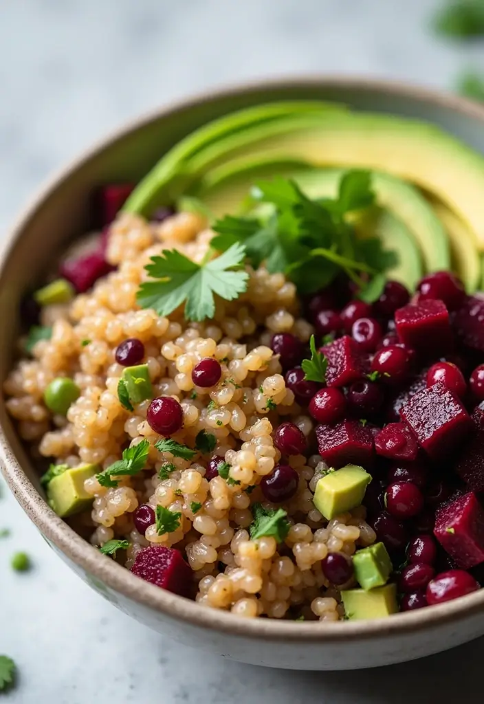 25+ Beet Salad Recipes That Are Vibrant and Delicious - 4. Quinoa, Beet and Avocado Salad