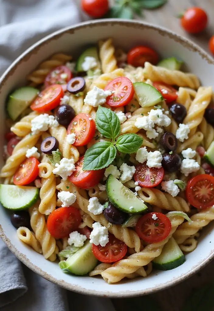 25+ Big Salad Recipes That Make a Full Meal - 10. Greek Pasta Salad