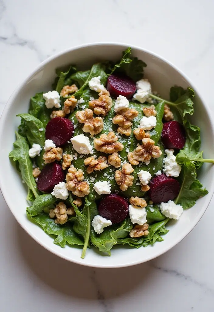 25+ Big Salad Recipes That Make a Full Meal - 12. Beet & Goat Cheese Salad