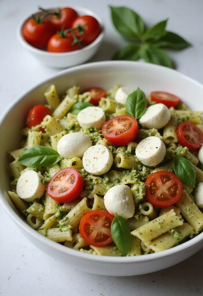 25+ Big Salad Recipes That Make a Full Meal - 13. Pesto Pasta Salad