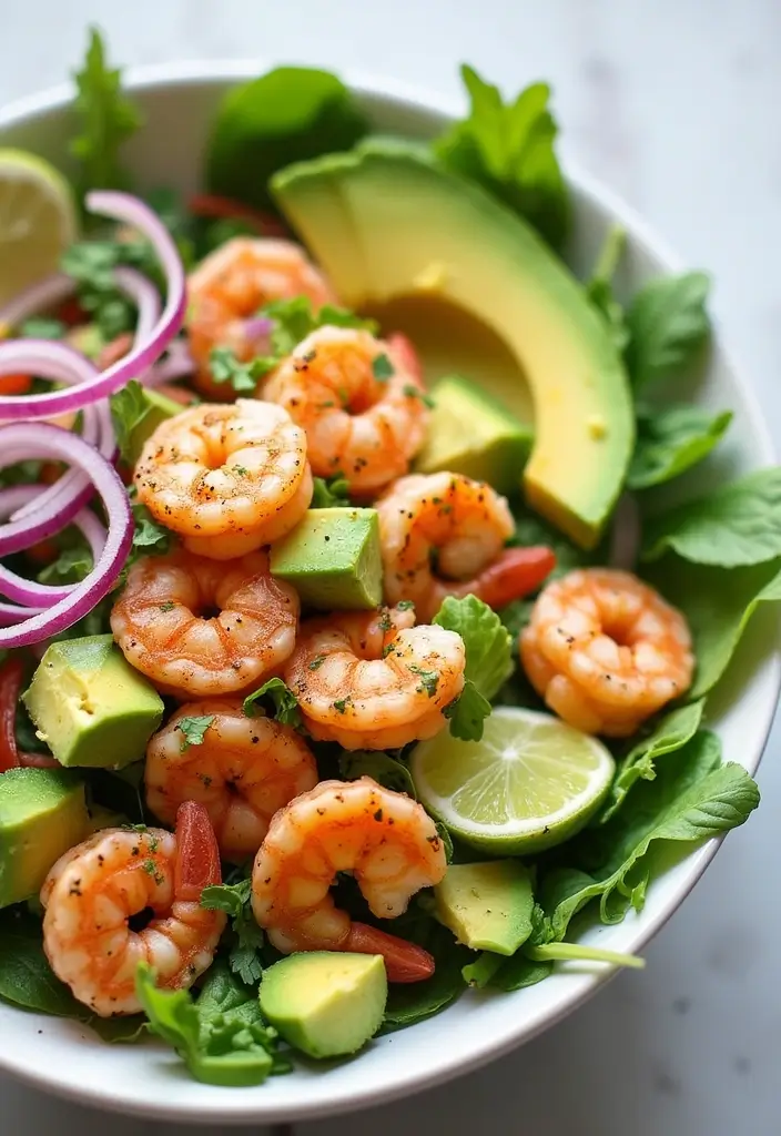 25+ Big Salad Recipes That Make a Full Meal - 19. Shrimp & Avocado Salad