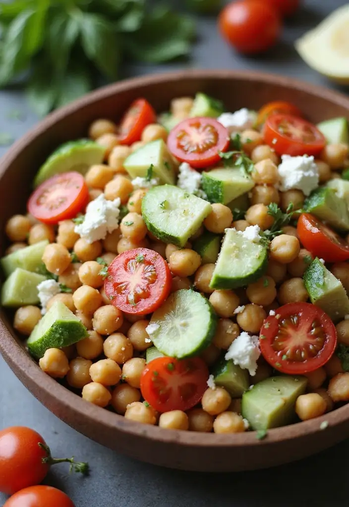 25+ Big Salad Recipes That Make a Full Meal - 2. Mediterranean Chickpea Salad