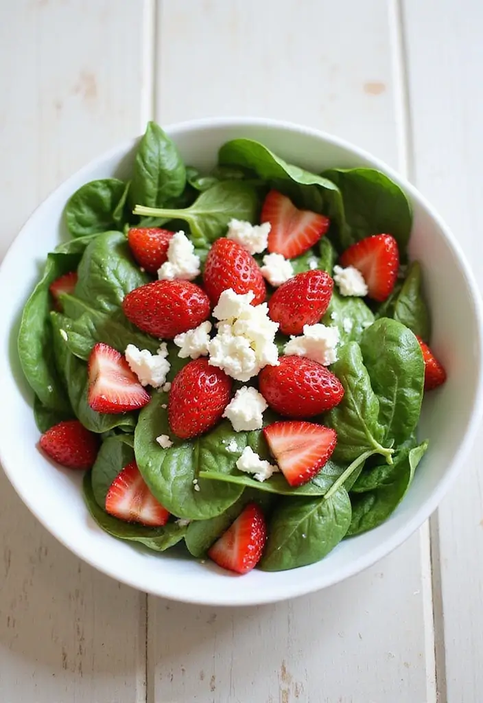 25+ Big Salad Recipes That Make a Full Meal - 3. Spinach & Strawberry Salad