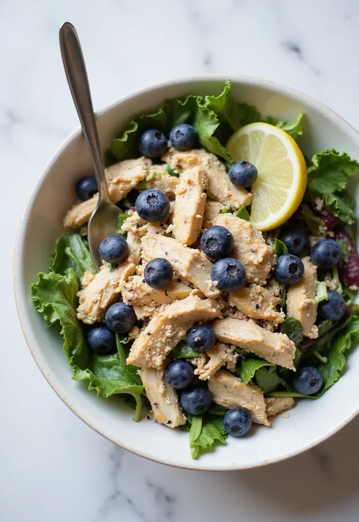 25+ Blueberry Salad Recipes That Are Sweet and Refreshing - 16. Blueberry and Chicken Salad
