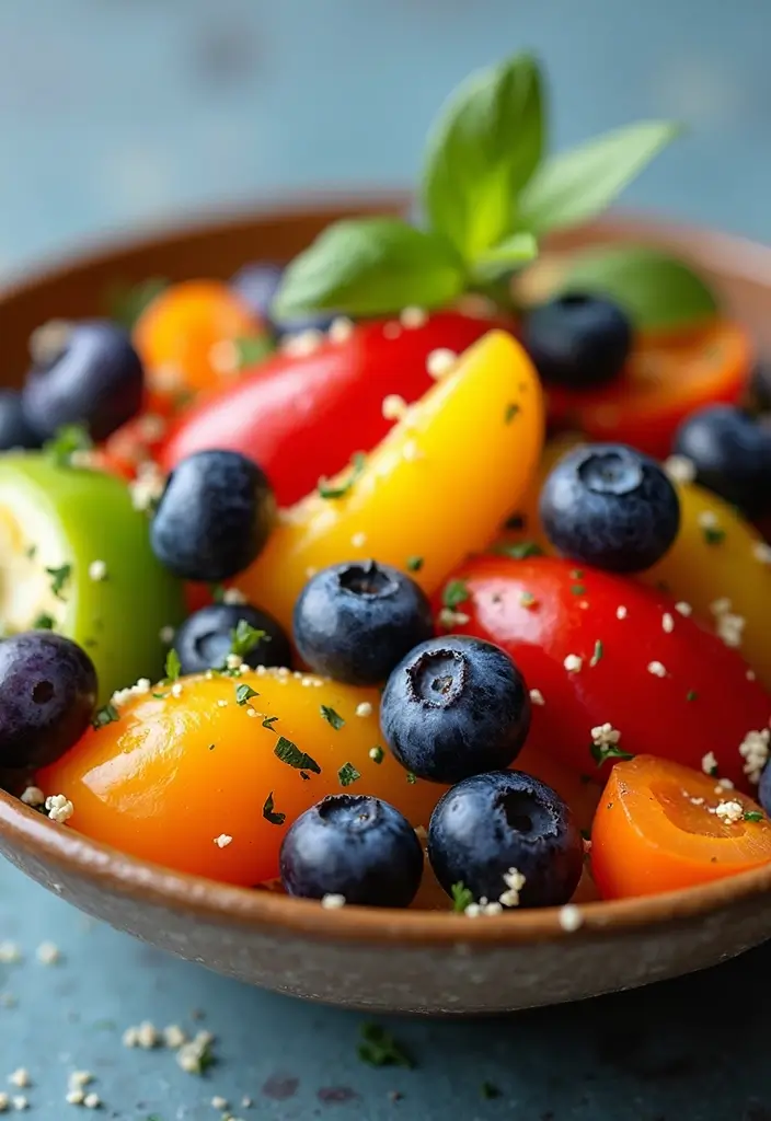 25+ Blueberry Salad Recipes That Are Sweet and Refreshing - 23. Blueberry and Vegetable Salad