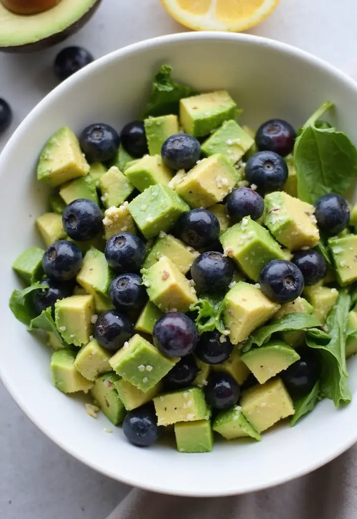 25+ Blueberry Salad Recipes That Are Sweet and Refreshing - 4. Blueberry Avocado Salad