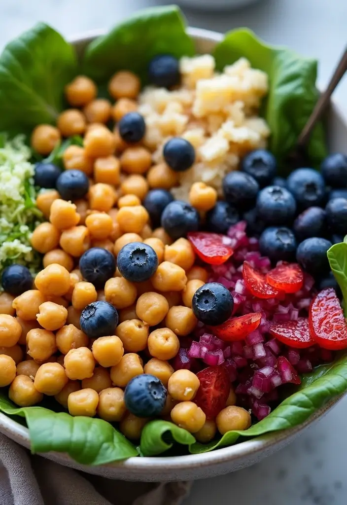 25+ Blueberry Salad Recipes That Are Sweet and Refreshing - 7. Blueberry Chickpea Salad
