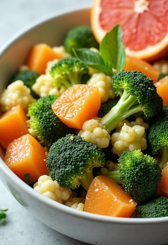 25+ Broccoli Cauliflower Salad Recipes for Crunchy Comfort - 10. Citrus Broccoli Cauliflower Salad