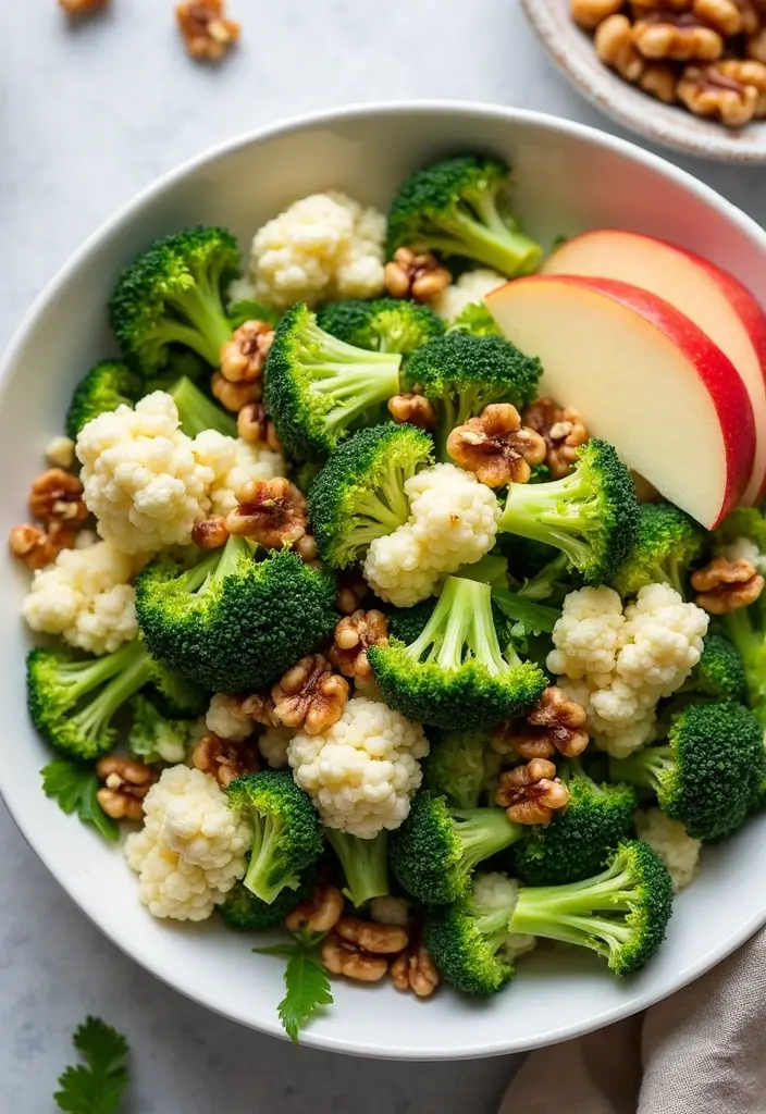 25+ Broccoli Cauliflower Salad Recipes for Crunchy Comfort - 13. Broccoli Cauliflower Salad with Apple