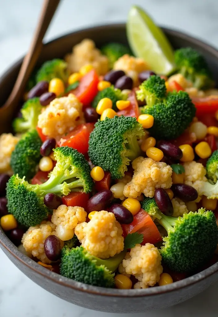 25+ Broccoli Cauliflower Salad Recipes for Crunchy Comfort - 19. Crunchy Mexican Broccoli Cauliflower Salad