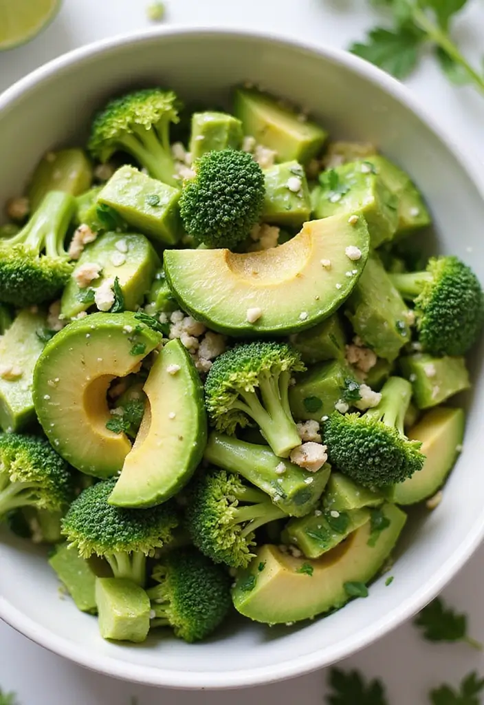 25+ Broccoli Cauliflower Salad Recipes for Crunchy Comfort - 2. Creamy Avocado Broccoli Salad