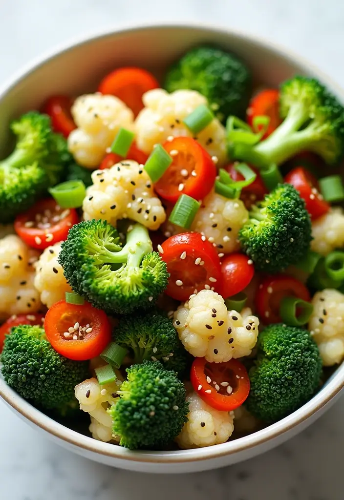 25+ Broccoli Cauliflower Salad Recipes for Crunchy Comfort - 5. Asian-Inspired Broccoli Cauliflower Salad