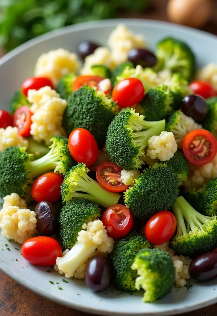 25+ Broccoli Cauliflower Salad Recipes for Crunchy Comfort - 6. Mediterranean Broccoli Cauliflower Salad
