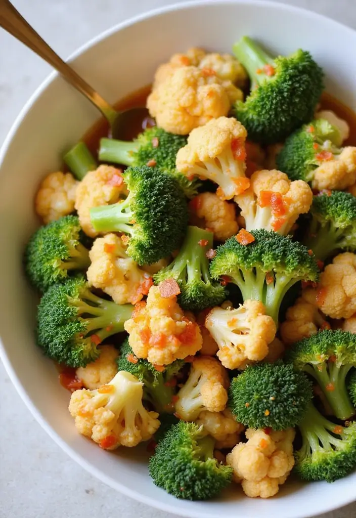 25+ Broccoli Cauliflower Salad Recipes for Crunchy Comfort - 7. Spicy Broccoli Cauliflower Salad