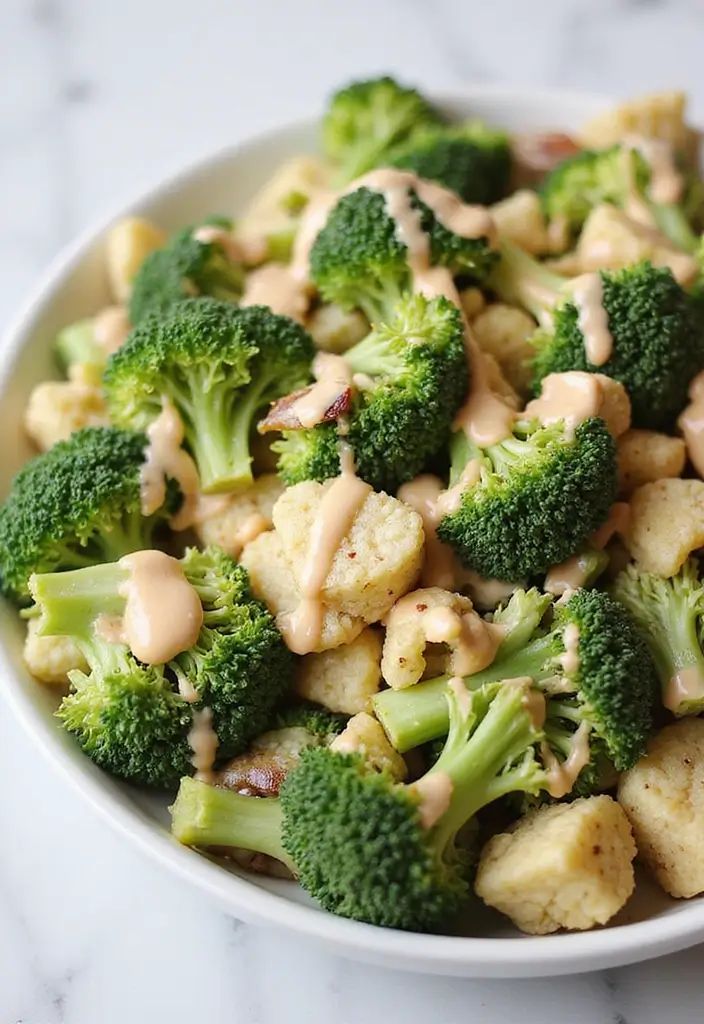 25+ Broccoli Cauliflower Salad Recipes for Crunchy Comfort - 9. Broccoli Cauliflower Salad with Tahini Dressing