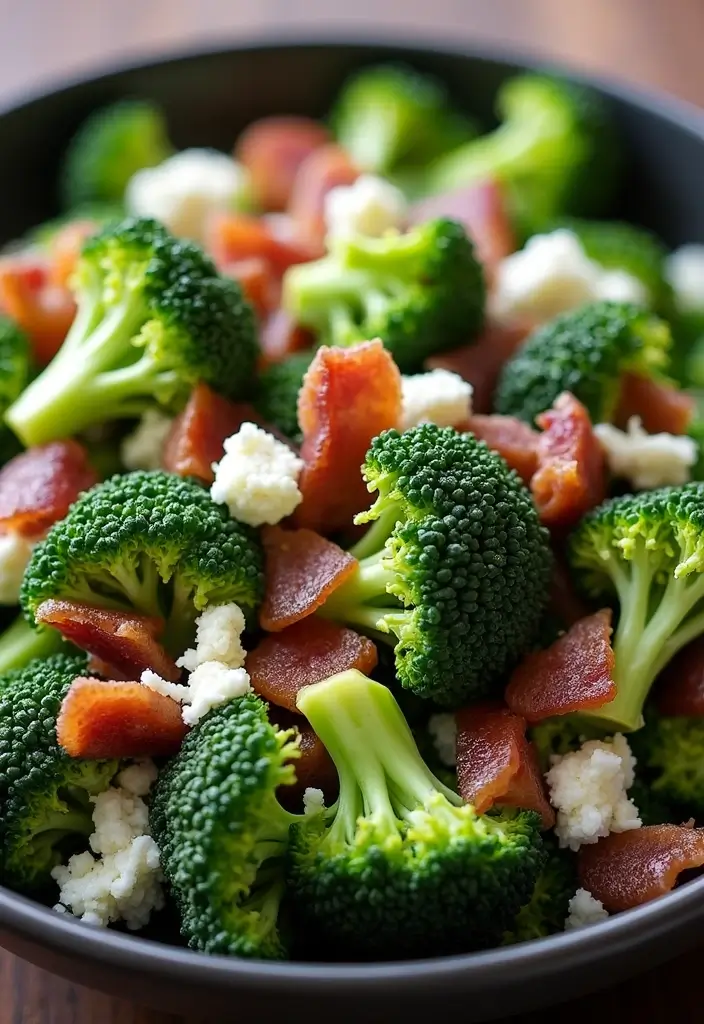25+ Broccoli Salad Recipes That Everyone Will Love - 15. Bacon and Blue Cheese Broccoli Salad