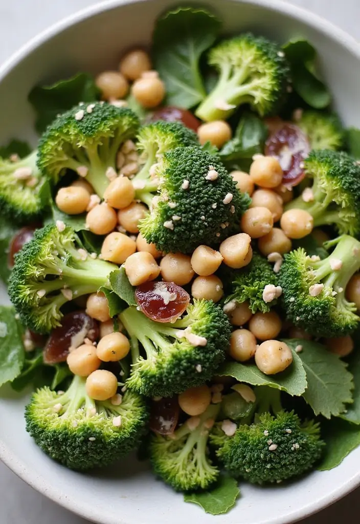 25+ Broccoli Salad Recipes That Everyone Will Love - 18. Broccoli Salad with Chickpeas and Tahini