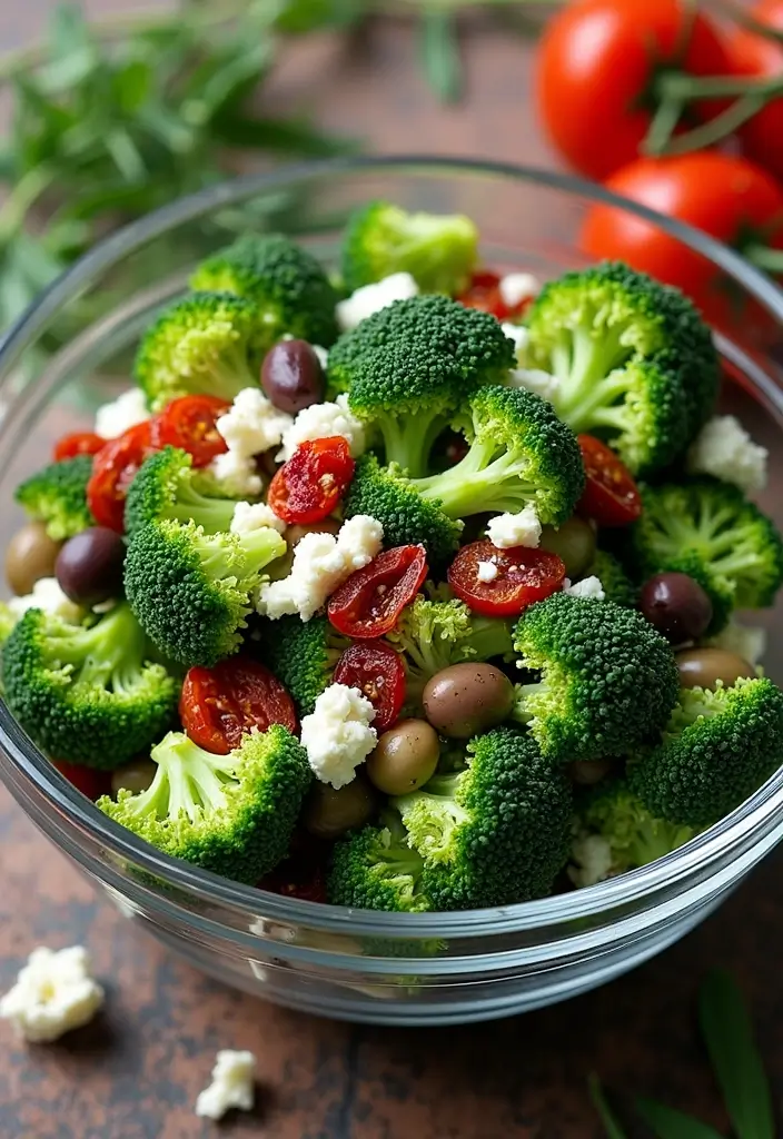 25+ Broccoli Salad Recipes That Everyone Will Love - 2. Mediterranean Broccoli Salad