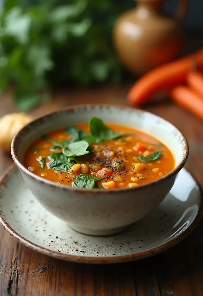25+ Broth Soup Recipes That Are Simple and Soothing - 18. Lentil Soup with Spinach