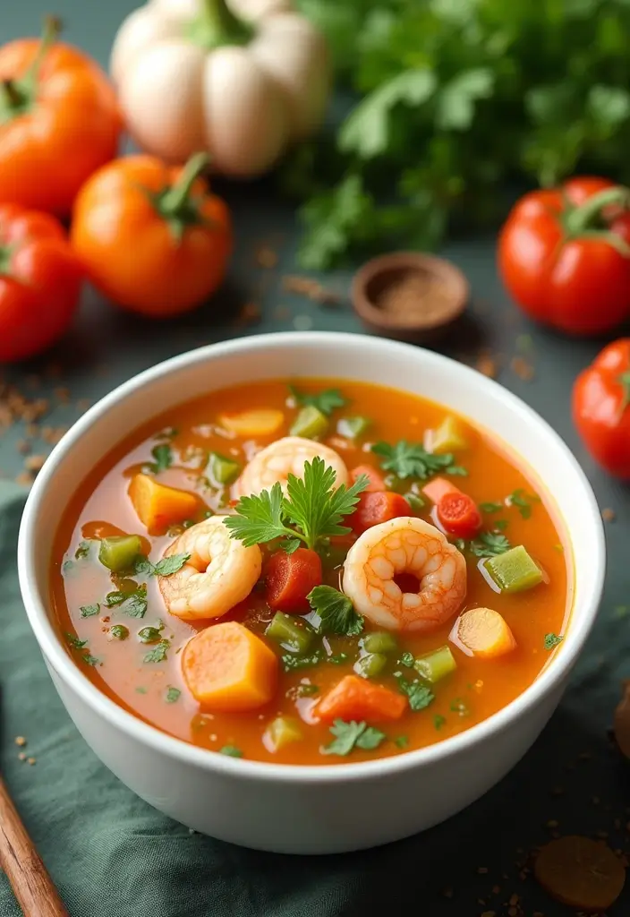 25+ Busy Day Soup Recipes for Quick Easy Dinners - 20. Shrimp and Vegetable Soup