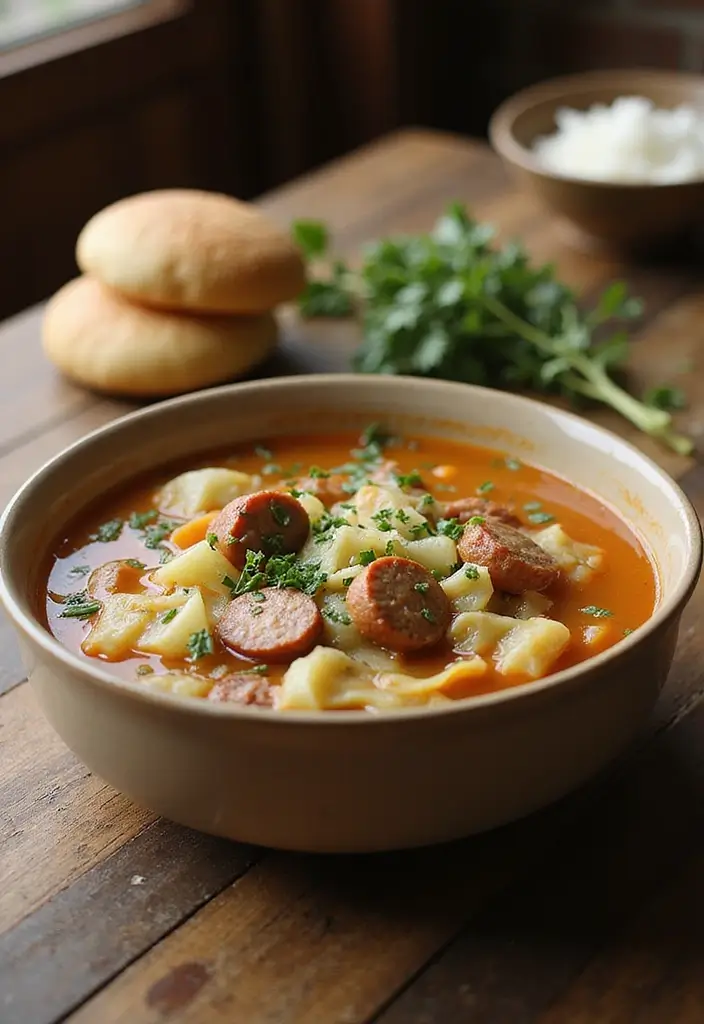 25+ Busy Day Soup Recipes for Quick Easy Dinners - 23. Cabbage and Sausage Soup