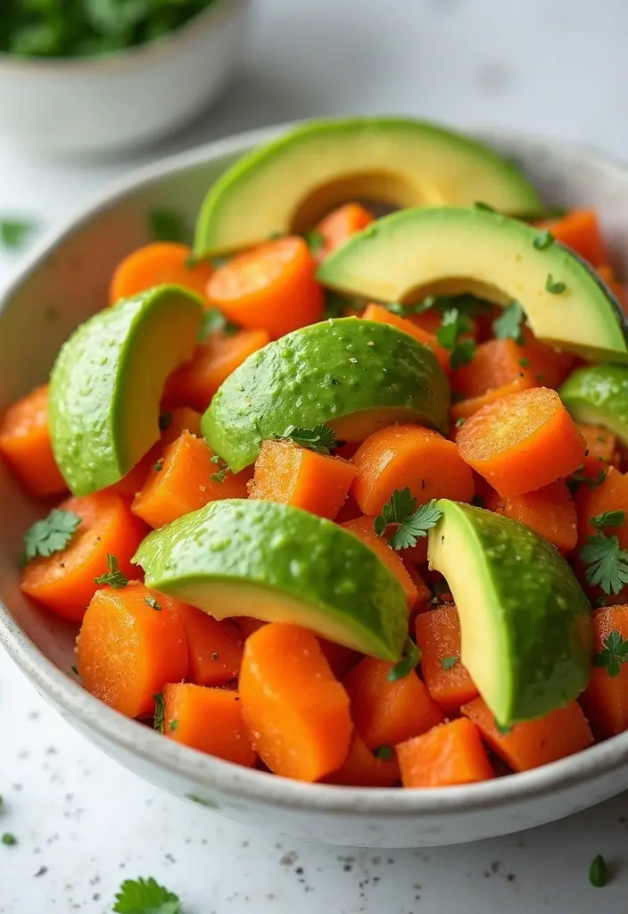 25+ Carrot Salad Recipes That Are Fresh and Crunchy - 19. Carrot and Avocado Salad with Lime Dressing