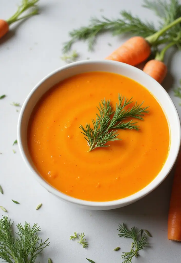 25+ Carrot Soup Recipes That Are Bright and Delicious - 16. Carrot Soup with Dill