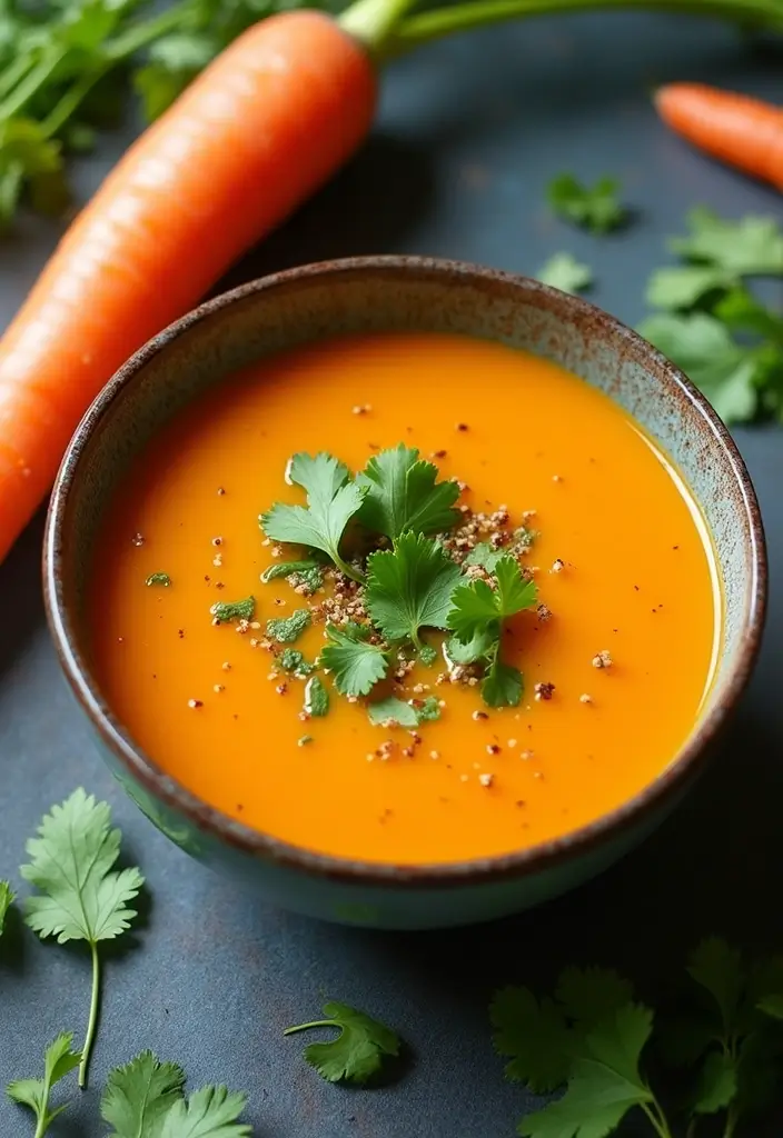 25+ Carrot Soup Recipes That Are Bright and Delicious - 24. Carrot & Cilantro Soup