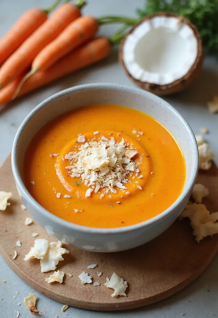 25+ Carrot Soup Recipes That Are Bright and Delicious - 5. Carrot and Coconut Milk Soup