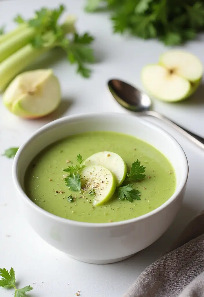 25+ Celery Soup Recipes That Are Light Yet Comforting 54 25+ Celery Soup Recipes That Are Light Yet Comforting - 10. Celery and Green Apple Soup