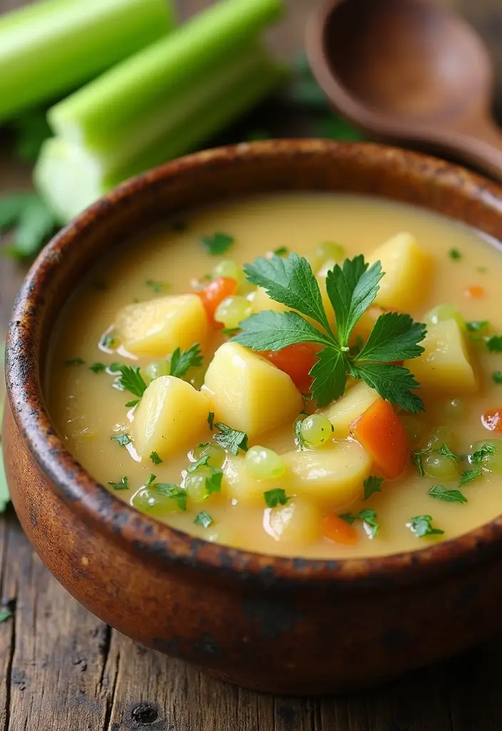 25+ Celery Soup Recipes That Are Light Yet Comforting 6 25+ Celery Soup Recipes That Are Light Yet Comforting - 2. Chunky Celery and Potato Soup