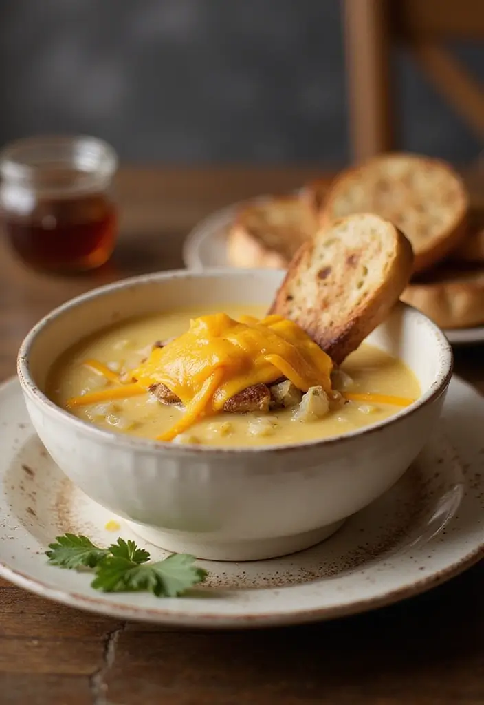 25+ Cheddar Cheese Soup Recipes That Are Rich and Creamy - 11. Cheddar and Onion Soup