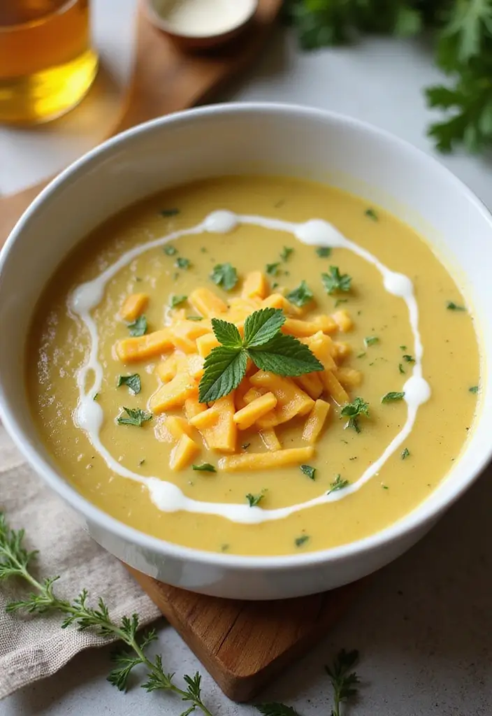 25+ Cheddar Cheese Soup Recipes That Are Rich and Creamy - 15. Cheddar and Zucchini Soup