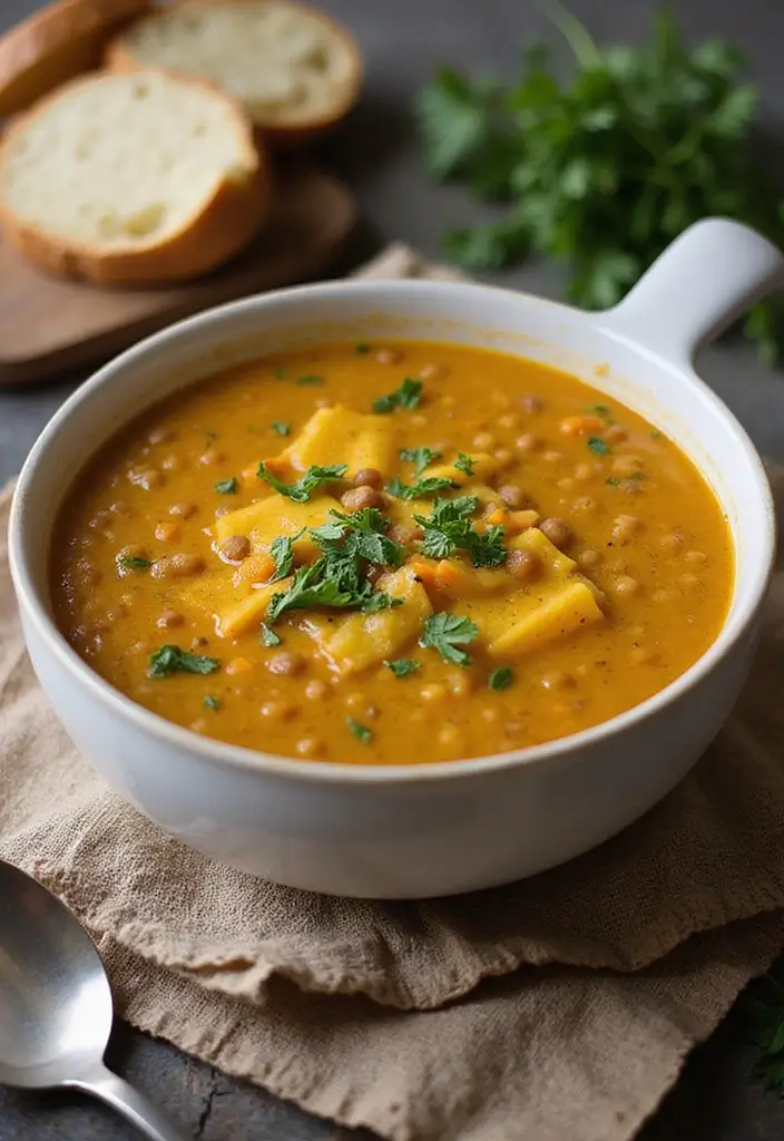 25+ Cheddar Cheese Soup Recipes That Are Rich and Creamy - 16. Cheddar and Lentil Soup