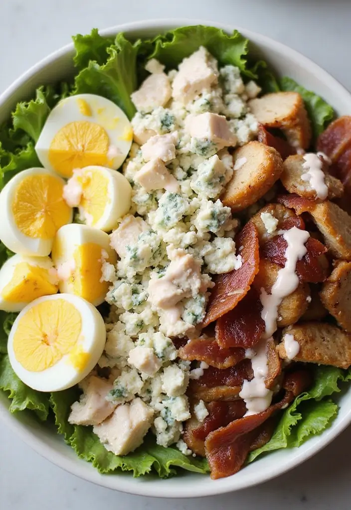 25+ Chef Salad Recipes Loaded with Flavor and Crunch - 15. Cobb Salad with Blue Cheese Dressing